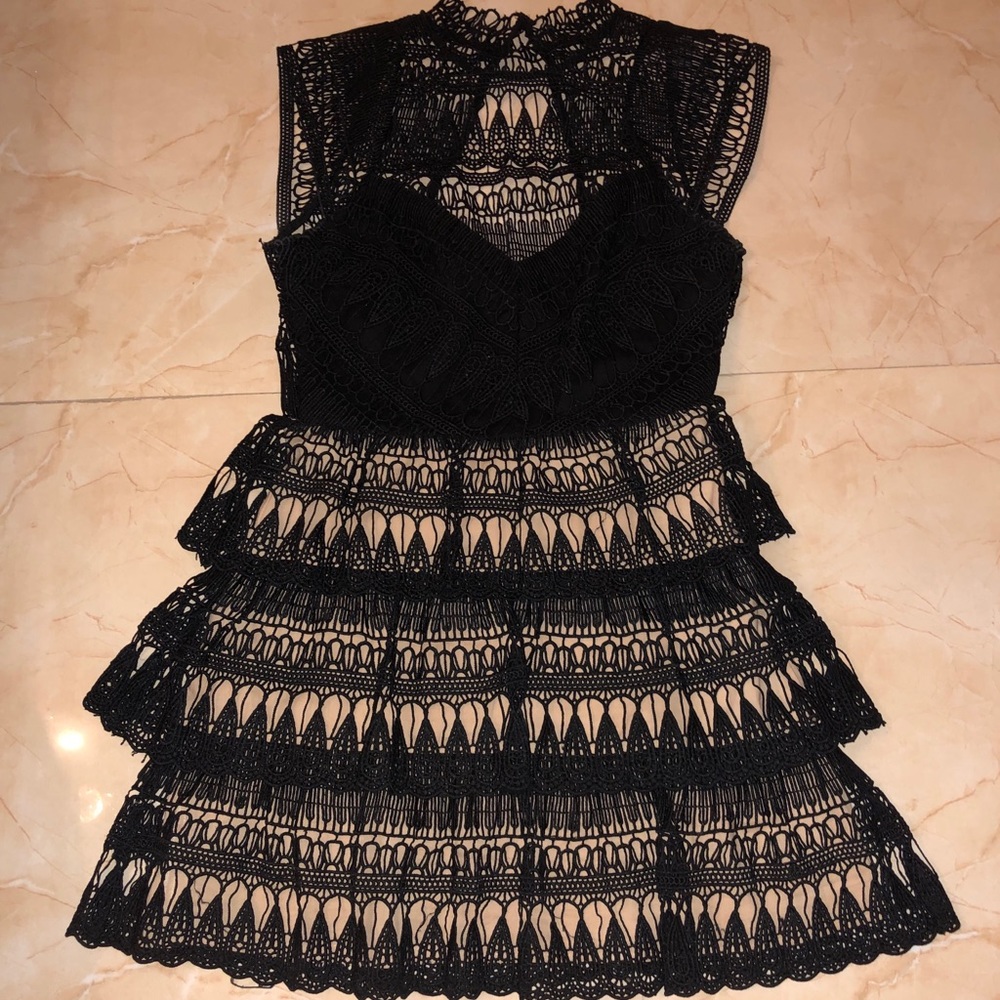 Black and beige lace Dress
